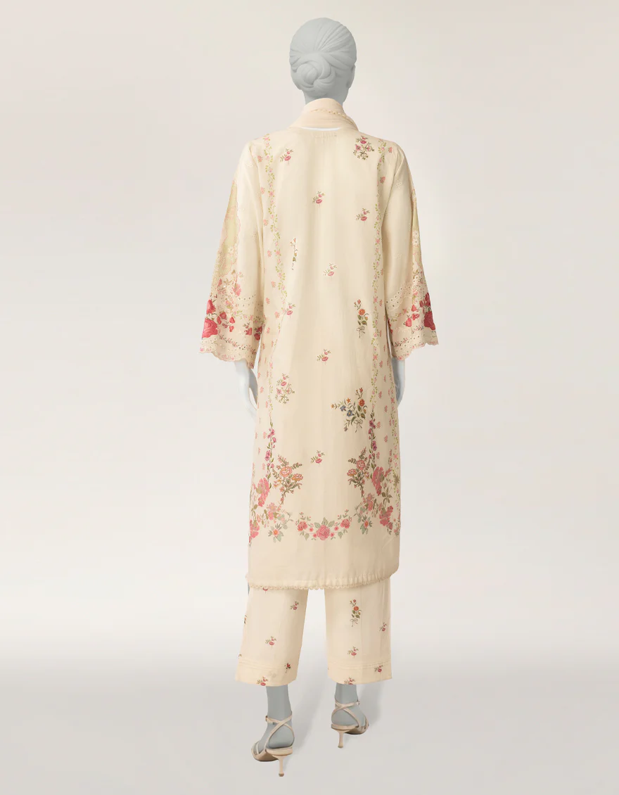 OFF WHITE LAWN SILK 3PC STITCHED | JLAWN-S-26-573/S SCHIFFLI-A-2 - Image 3