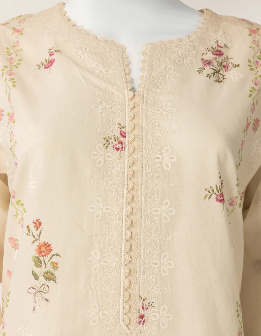 OFF WHITE LAWN SILK 3PC STITCHED | JLAWN-S-26-573/S SCHIFFLI-A-2 - Image 4