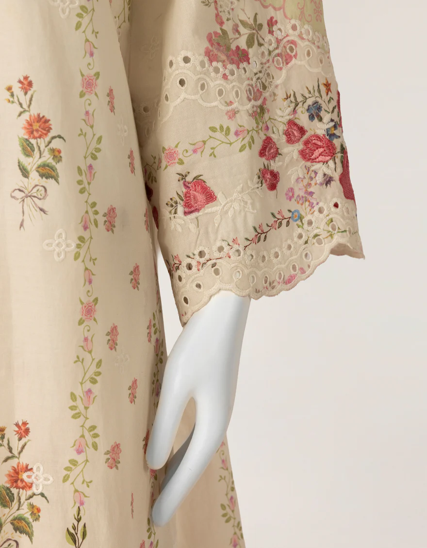 OFF WHITE LAWN SILK 3PC STITCHED | JLAWN-S-26-573/S SCHIFFLI-A-2 - Image 6