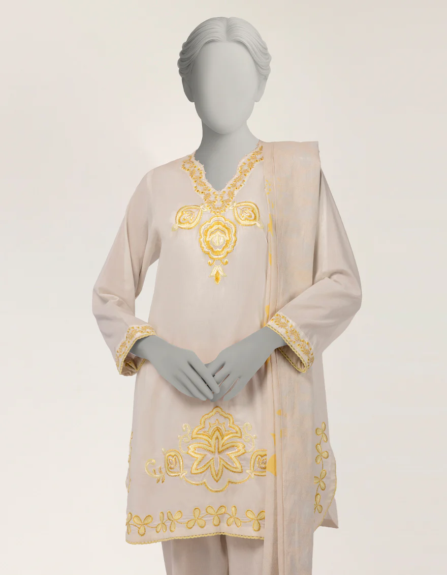 OFF WHITE LAWN 2PC STITCHED | JLAWN-S-JDS-26-1215/S DORI CORD-A-01 - Image 2
