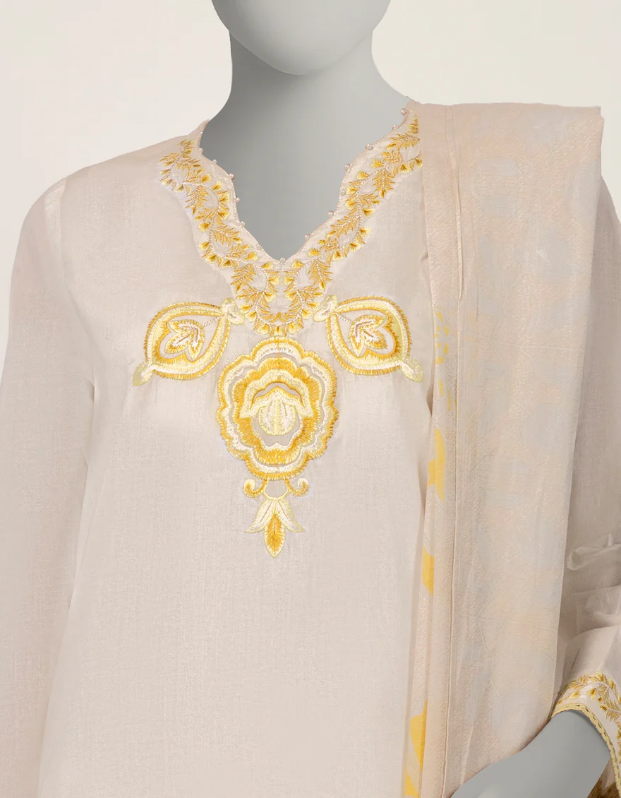 OFF WHITE LAWN 2PC STITCHED | JLAWN-S-JDS-26-1215/S DORI CORD-A-01 - Image 4