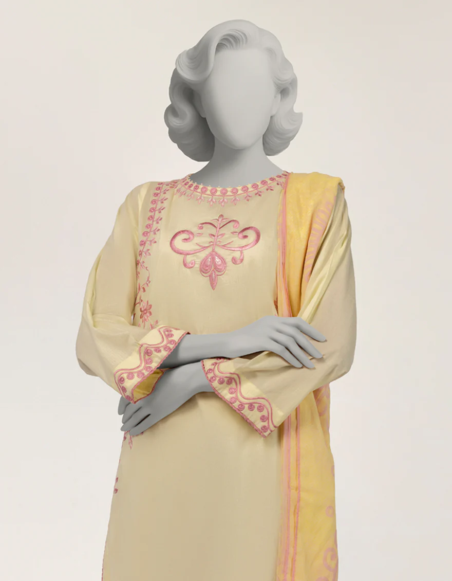 YELLOW LAWN 2PC STITCHED | JLAWN-S-JDS-26-1216/S DORI CORD-A-02 - Image 3