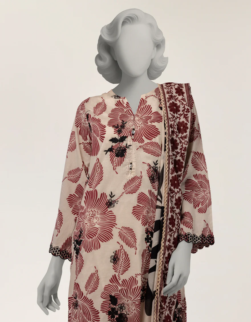 OFF WHITE LAWN 2PC STITCHED | JLAWN-S-JDS-26-1219/S THREAD & TONE-A-01 - Image 3