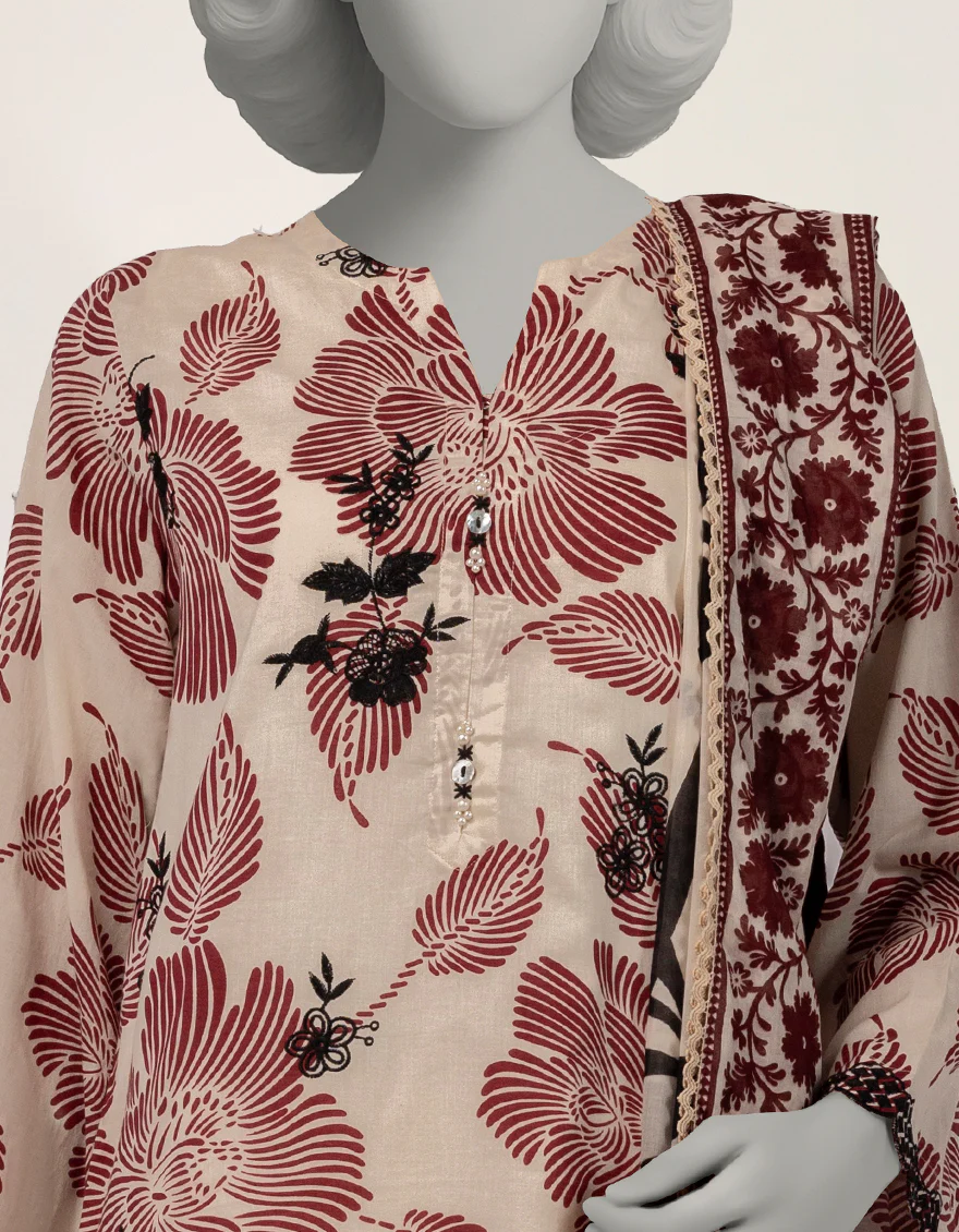 OFF WHITE LAWN 2PC STITCHED | JLAWN-S-JDS-26-1219/S THREAD & TONE-A-01 - Image 4