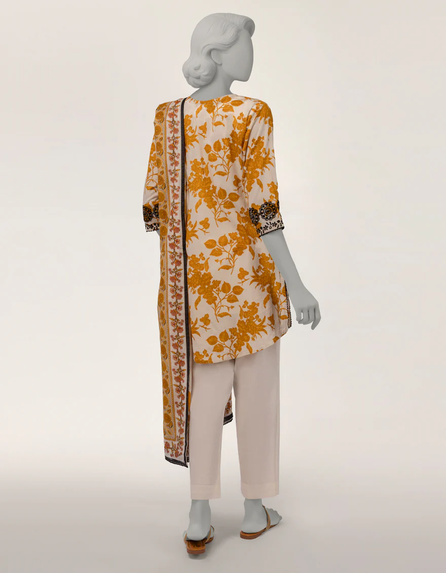 OFF WHITE LAWN 2PC STITCHED | JLAWN-S-JDS-26-1221/S THREAD & TONE-A-03 - Image 2