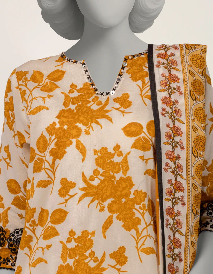 OFF WHITE LAWN 2PC STITCHED | JLAWN-S-JDS-26-1221/S THREAD & TONE-A-03 - Image 4