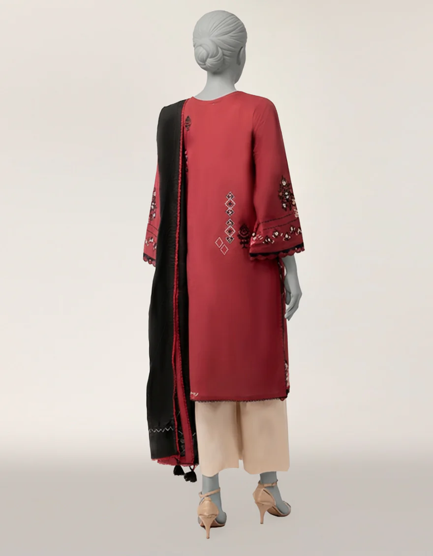 MAROON LAWN 2PC STITCHED | JLAWN-S-JDS-26-1223/S MALTA-A-01 - Image 3