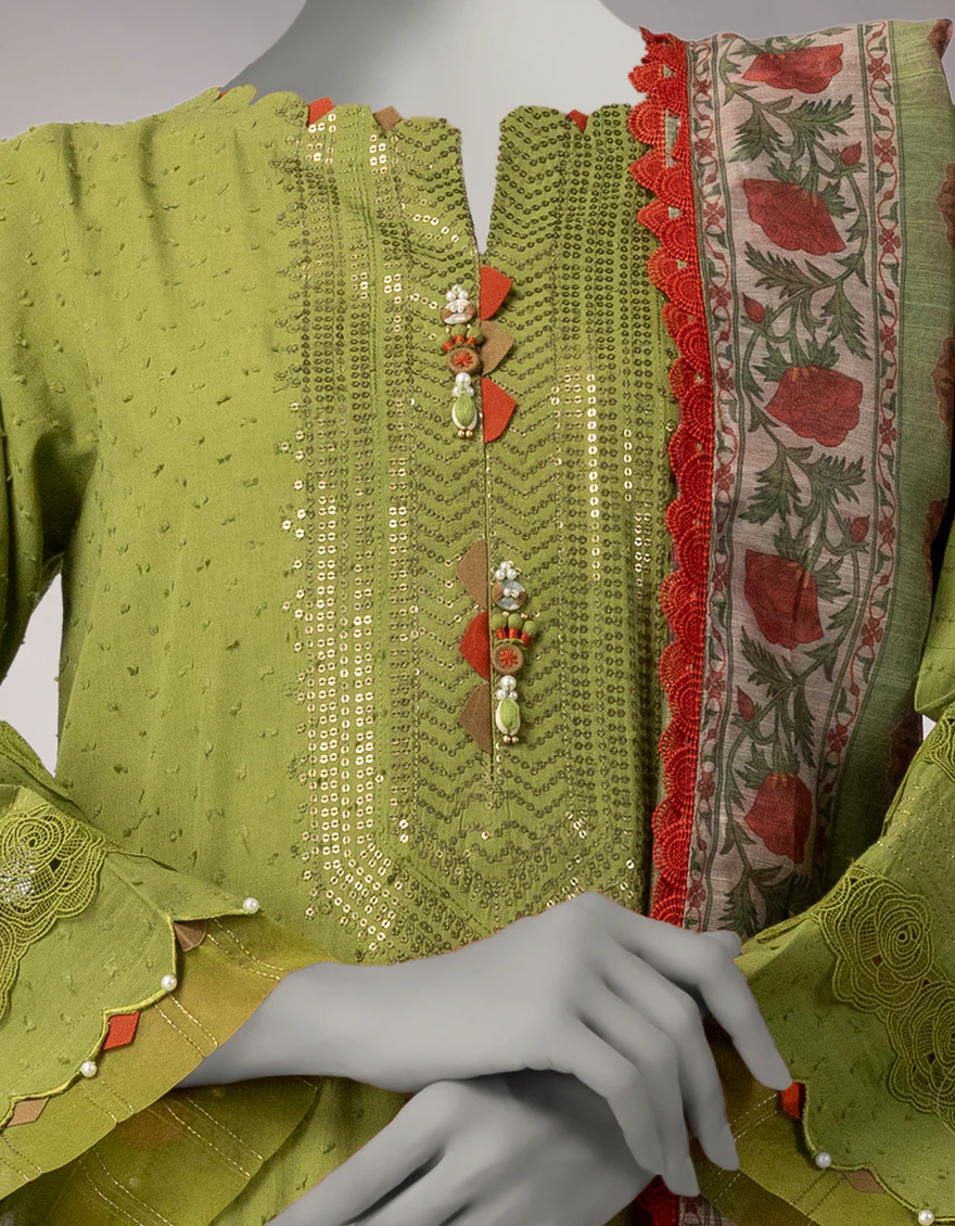 GREEN DORIA 2PC UNSTITCHED | JLAWN-S-JDS-26-1247 RIWAYAT-1 - Image 3