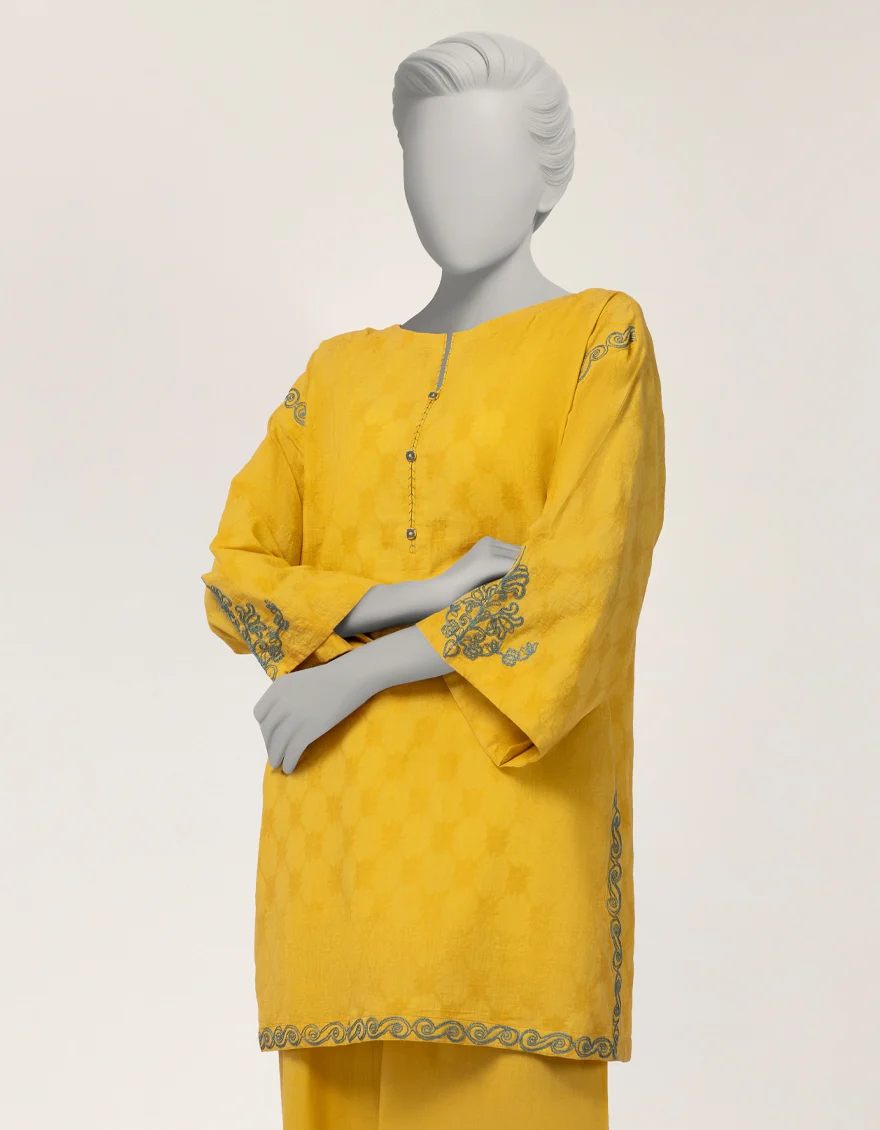 YELLOW DOBBY 2PC STITCHED | JLAWN-S-JST-26-2295/S CORD-01 - Image 2