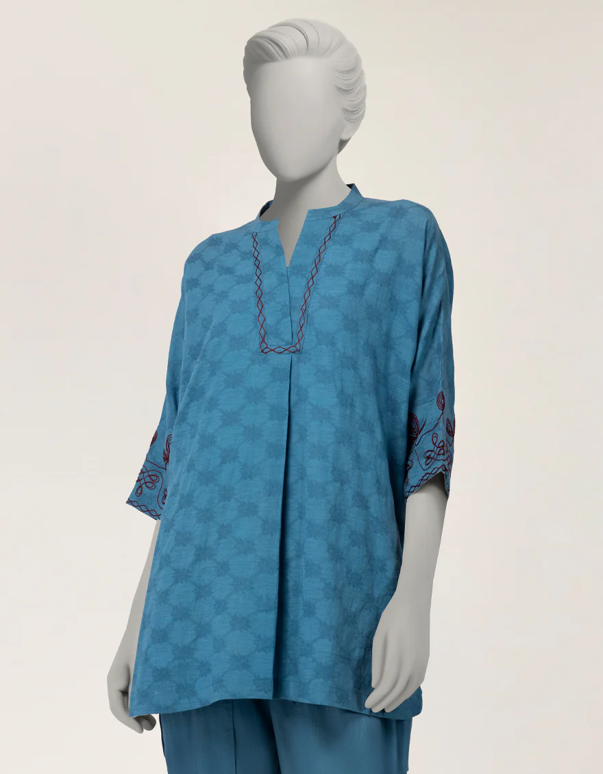 BLUE DOBBY 2PC STITCHED | JLAWN-S-JST-26-2296/S CORD-02 - Image 2