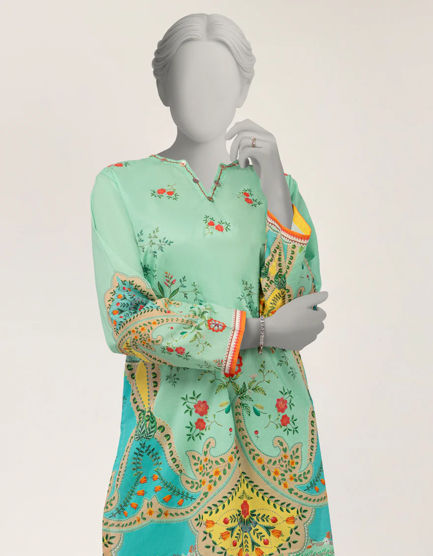 GREEN DOBBY 2PC STITCHED | JLAWN-S-JST-26-2302/S PLAY PRINT-04 - Image 2