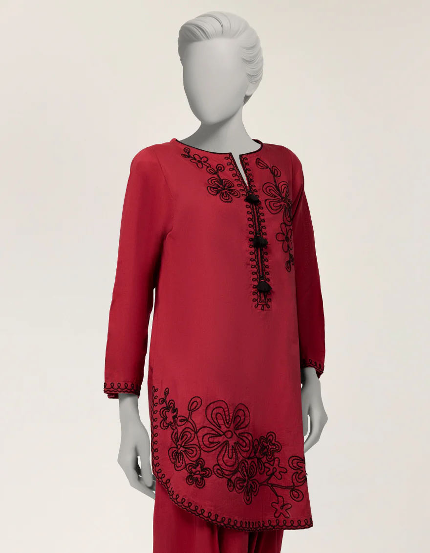 MAROON LAWN 2PC STITCHED | JLAWN-S-JST-26-2303/S DORI-CORDS-B-1 - Image 2