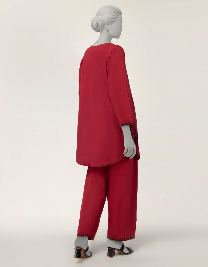 MAROON LAWN 2PC STITCHED | JLAWN-S-JST-26-2303/S DORI-CORDS-B-1 - Image 3