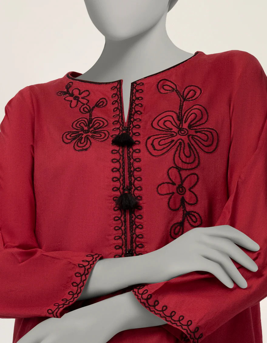 MAROON LAWN 2PC STITCHED | JLAWN-S-JST-26-2303/S DORI-CORDS-B-1 - Image 4