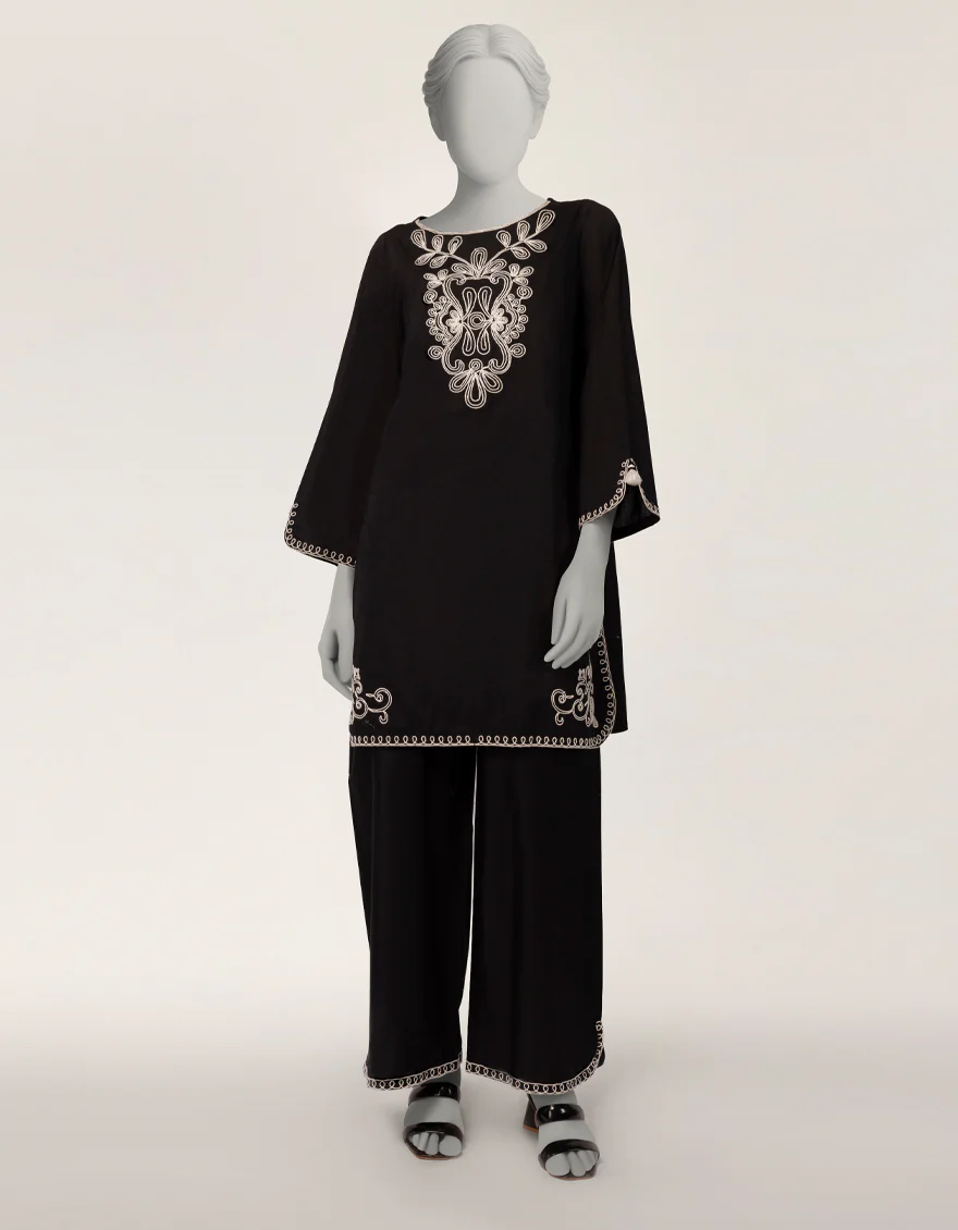 BLACK LAWN 2PC STITCHED | JLAWN-S-JST-26-2304/S DORI-CORDS-2
