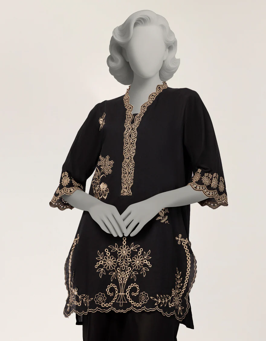BLACK LAWN 2PC STITCHED | JLAWN-S-JST-26-2315/S THREAD & TONE-B-01 - Image 2