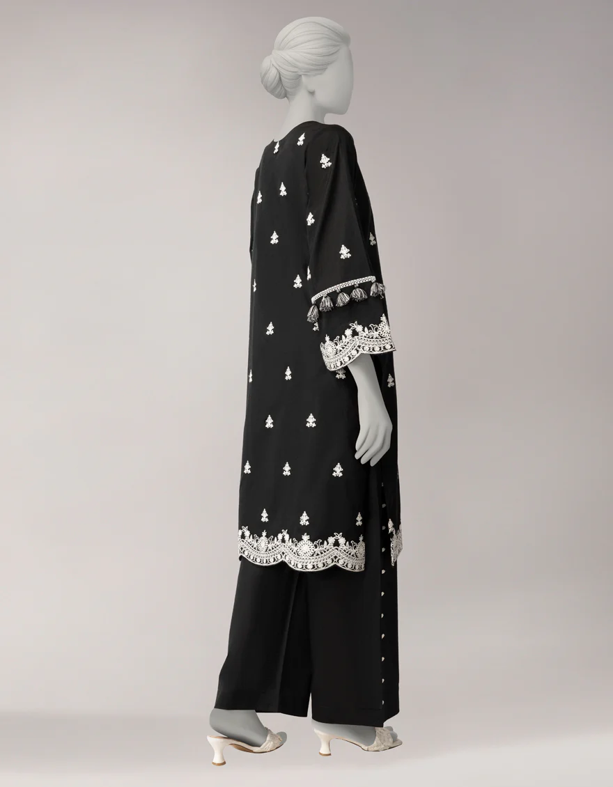 BLACK LAWN 2PC UNSTITCHED | JLAWN-S-JST-26-2355 DHANAK-02 - Image 2