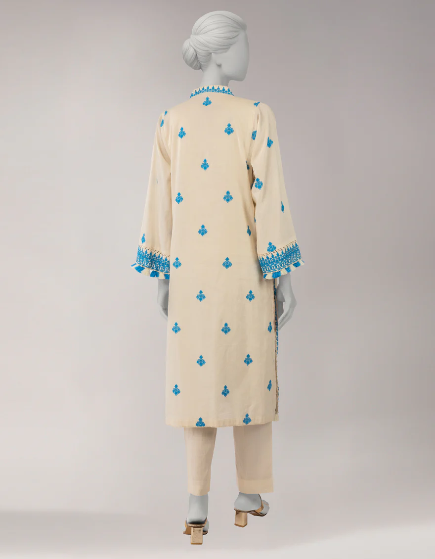 OFF WHITE LAWN 2PC UNSTITCHED | JLAWN-S-JST-26-2357 DHANAK-04 - Image 2