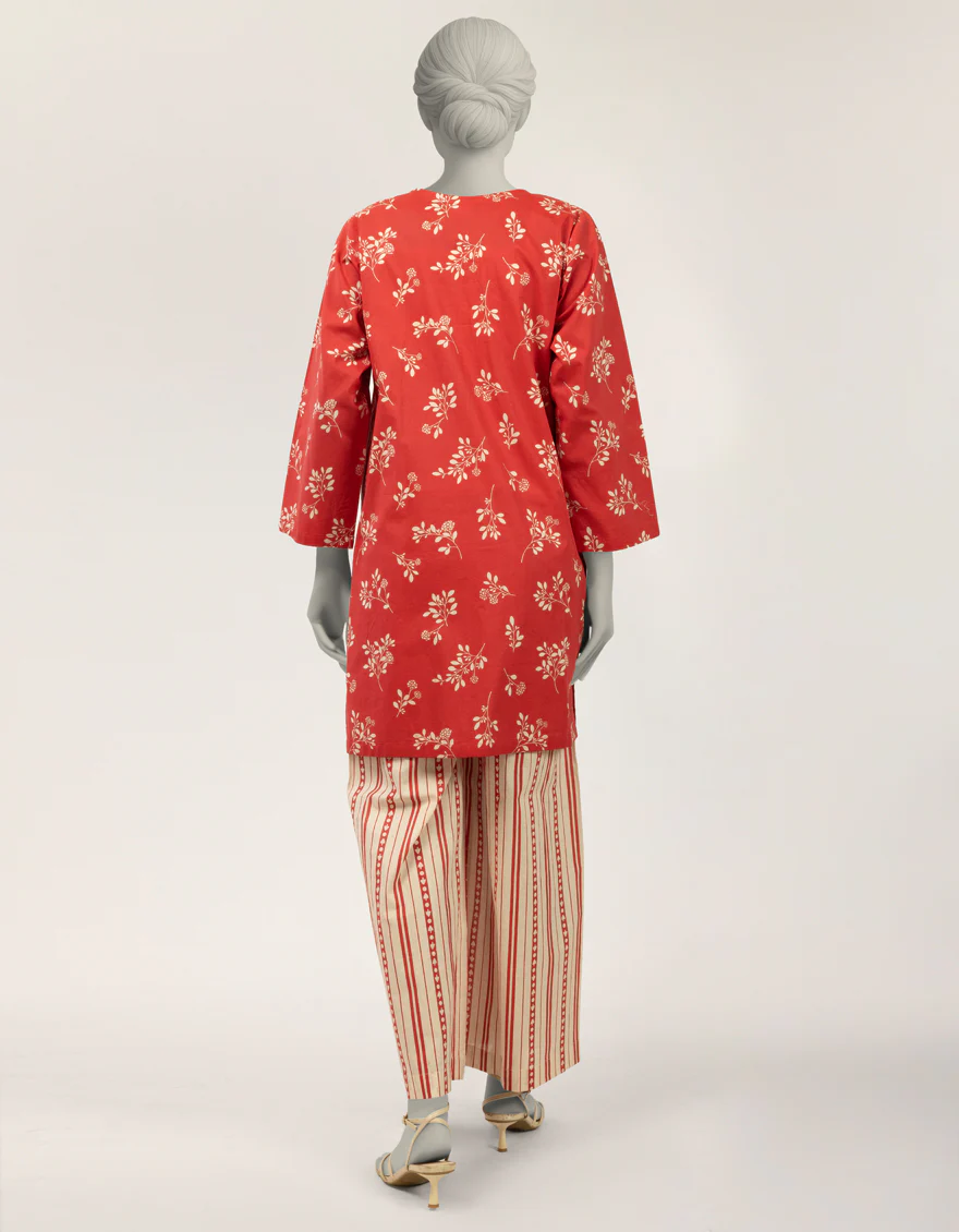 RED LAWN 2PC STITCHED | JLAWN-S-JST-26-2368/S FLORAL GARDEN-B2 - Image 2