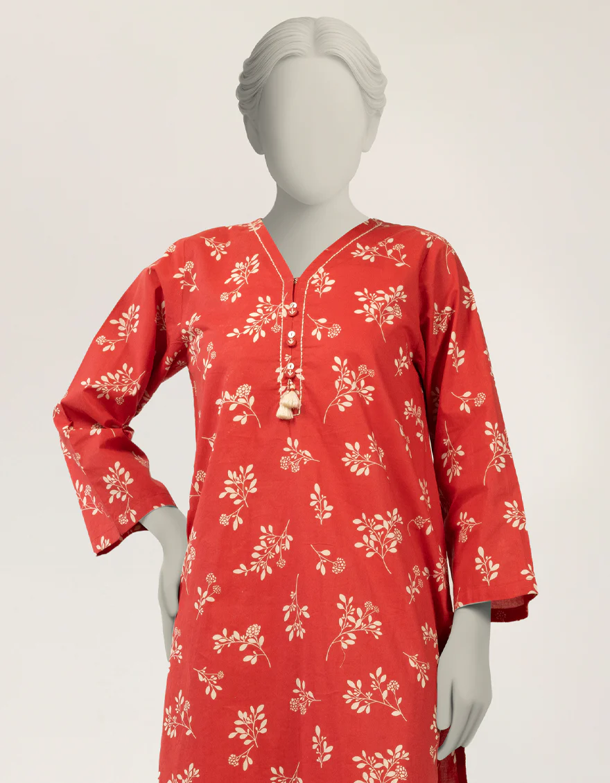 RED LAWN 2PC STITCHED | JLAWN-S-JST-26-2368/S FLORAL GARDEN-B2 - Image 3
