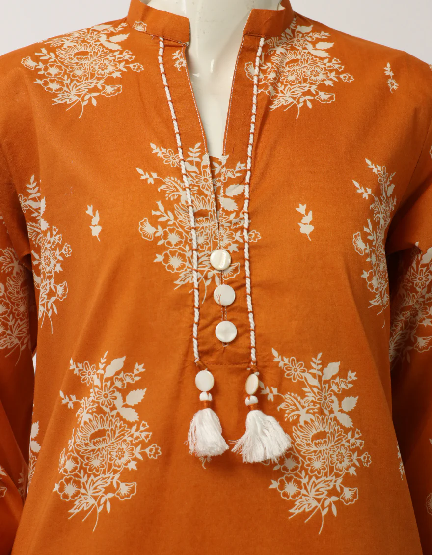 ORANGE LAWN 2PC STITCHED | JLAWN-S-JST-26-2369/S FLORAL GARDEN-B3 - Image 3