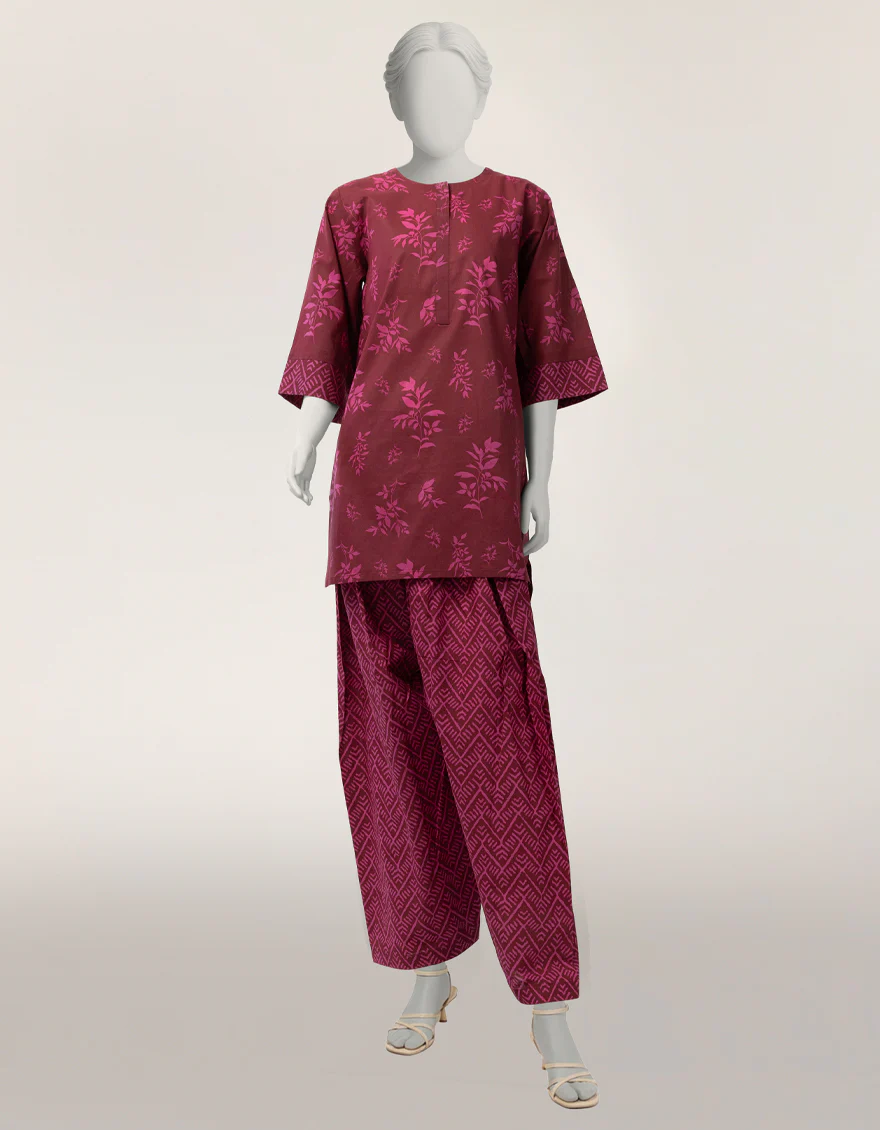 MAROON LAWN 2PC STITCHED | JLAWN-S-JST-26-2370/S FLORAL GARDEN-B4 - Image 2