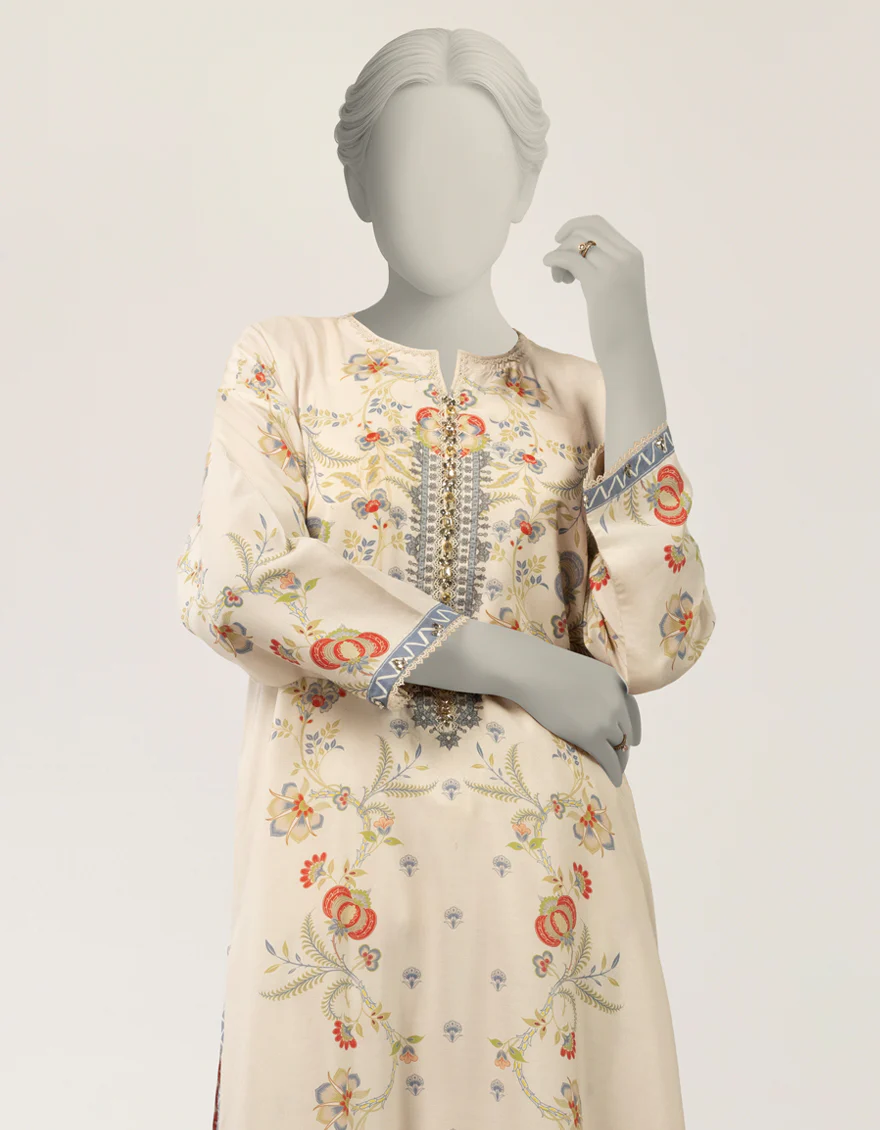 OFF WHITE MAPLE SILK 2PC STITCHED | JLAWN-S-JST-26-2373/S IMPRESSIONS-03 - Image 3