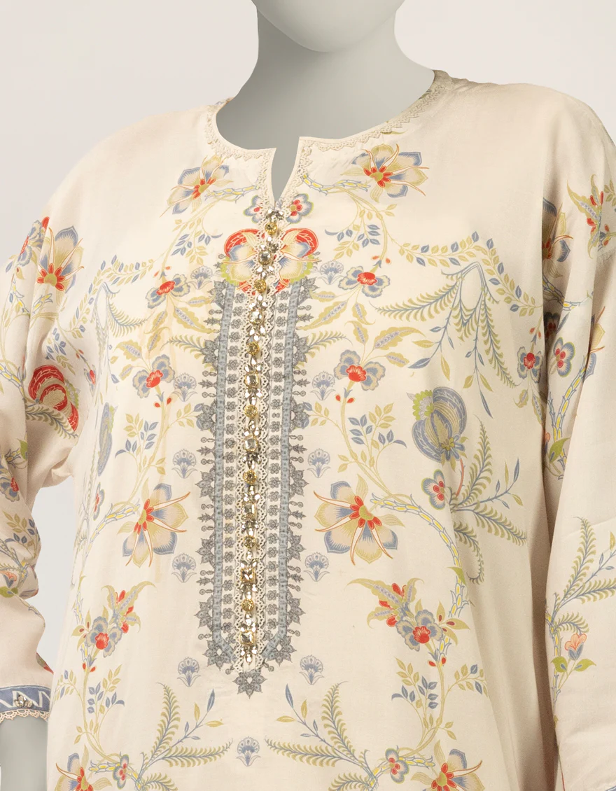 OFF WHITE MAPLE SILK 2PC STITCHED | JLAWN-S-JST-26-2373/S IMPRESSIONS-03 - Image 4