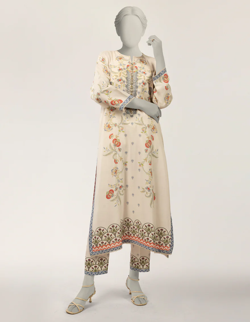 OFF WHITE MAPLE SILK 2PC STITCHED | JLAWN-S-JST-26-2373/S IMPRESSIONS-03 - Image 5