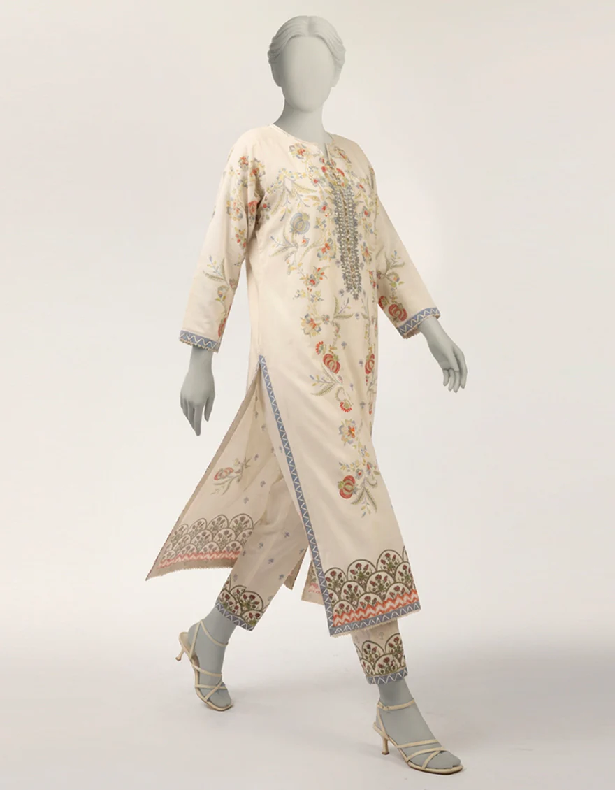 OFF WHITE MAPLE SILK 2PC STITCHED | JLAWN-S-JST-26-2373/S IMPRESSIONS-03 - Image 6