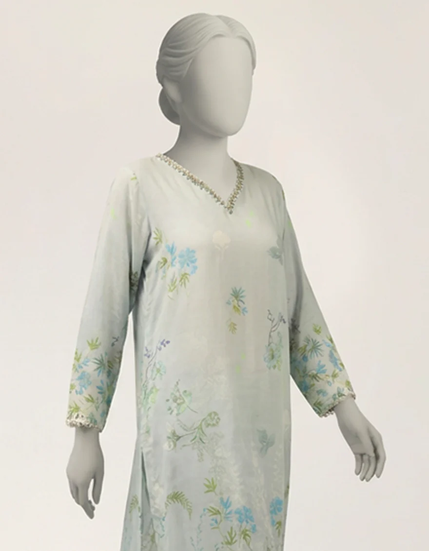 BLUE MAPLE SILK 2PC STITCHED | JLAWN-S-JST-26-2374/S IMPRESSIONS-04 - Image 3