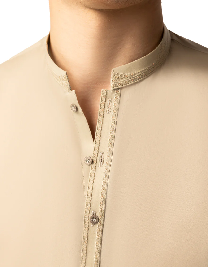 BEIGE COTTON KURTA | JTK-A-42082/S26/JJ10827-SF - Image 3