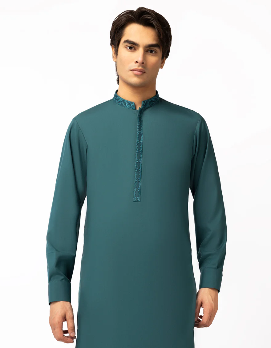 GREEN BLENDED KURTA TROUSERS | JTKP-A-42042/S26/JJ10429-SF - Image 2
