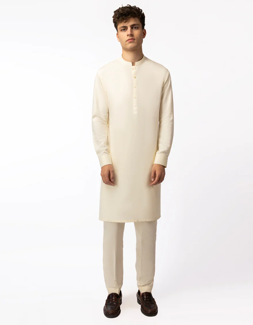 CREAM BLENDED KURTA TROUSERS | JTKP-A-50502/S26/JJ10422-CL