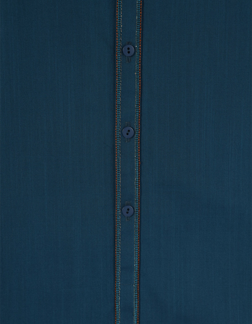 BLUE COTTON KURTA TROUSERS | JTKP-A-50509/S26/JJ10677-SF - Image 3