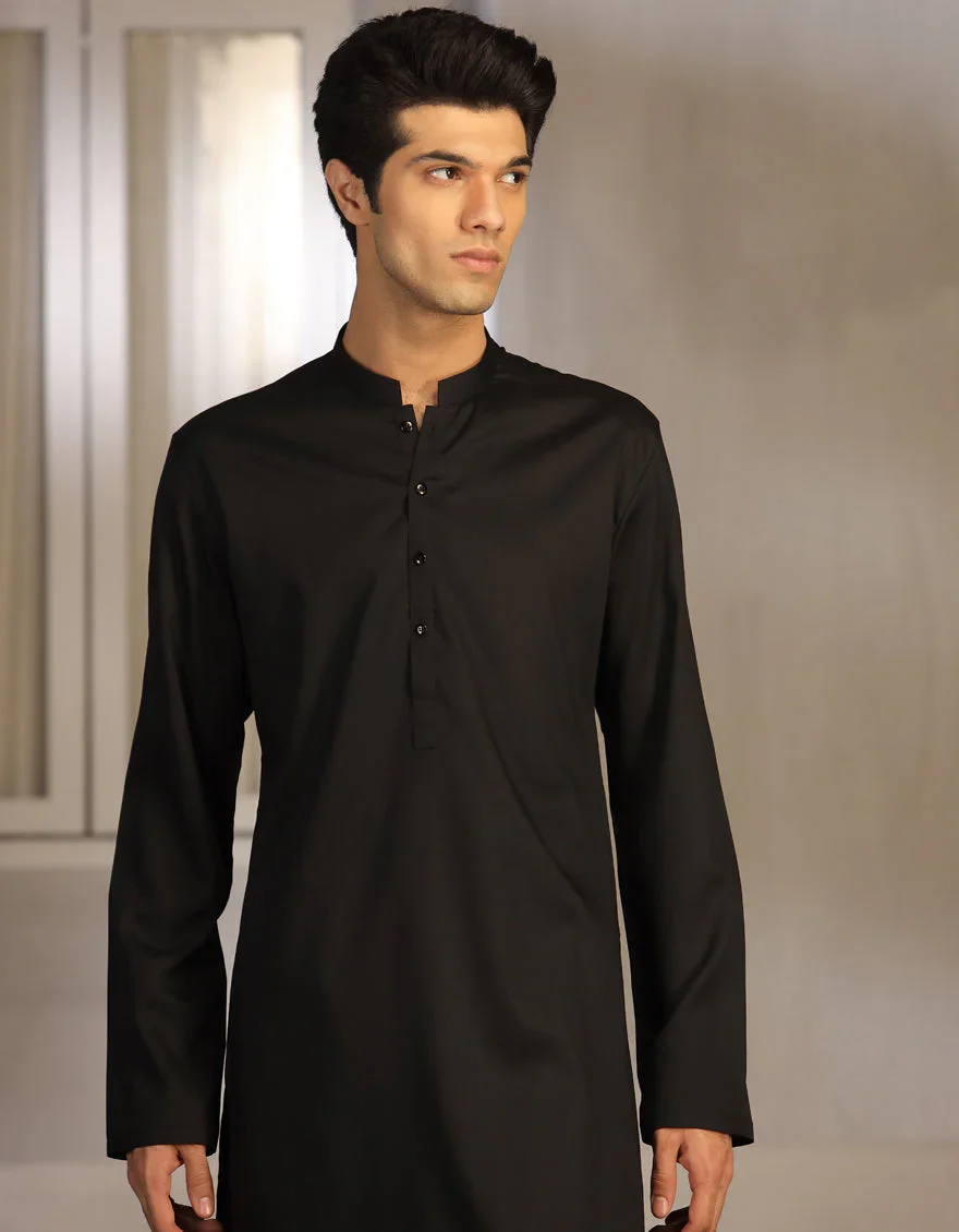 BLACK KAMEEZ SHALWAR | JTKS-A-40200-R19-AP/S25/JJ9773-PN - Image 2