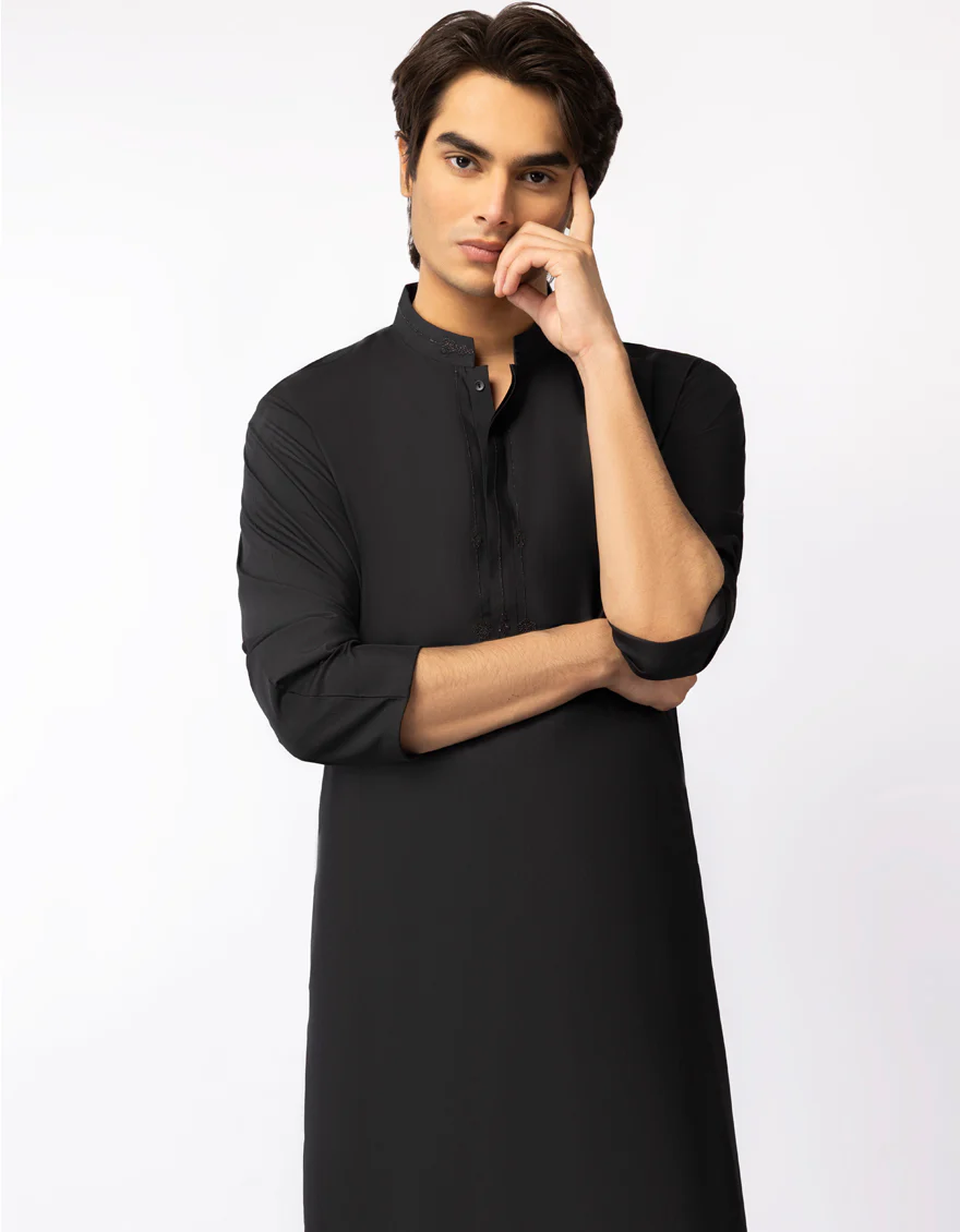BLACK KAMEEZ SHALWAR | JTKS-A-42049/S25/JJ10376-SF - Image 2