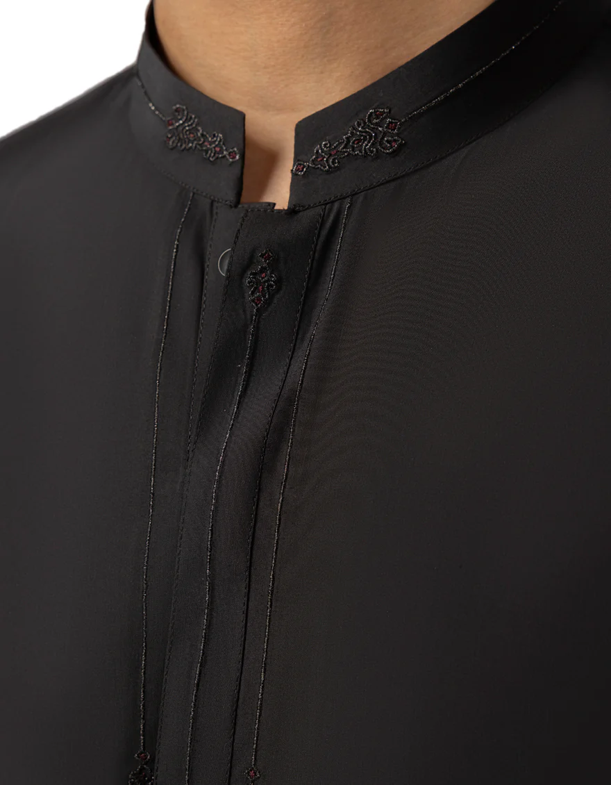 BLACK KAMEEZ SHALWAR | JTKS-A-42049/S25/JJ10376-SF - Image 3