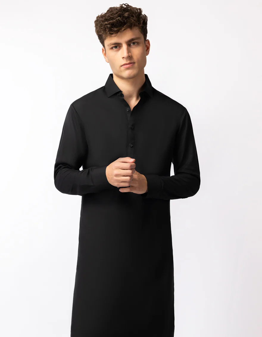 BLACK BLENDED KAMEEZ SHALWAR | JTKS-A-50505/S26/JJ10595-CL - Image 2