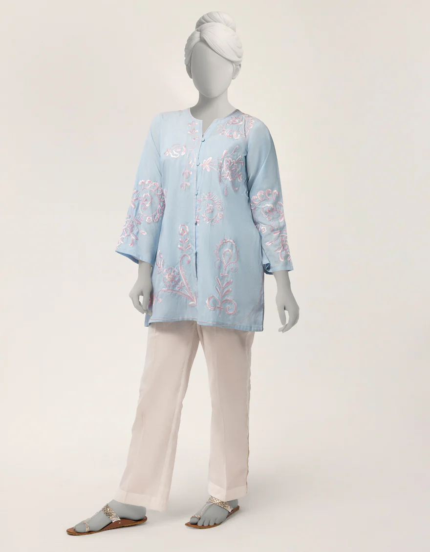 BLUE LAWN KURTI | JYGK-S-JTS-26-4127 FB/BLOSSOM-03