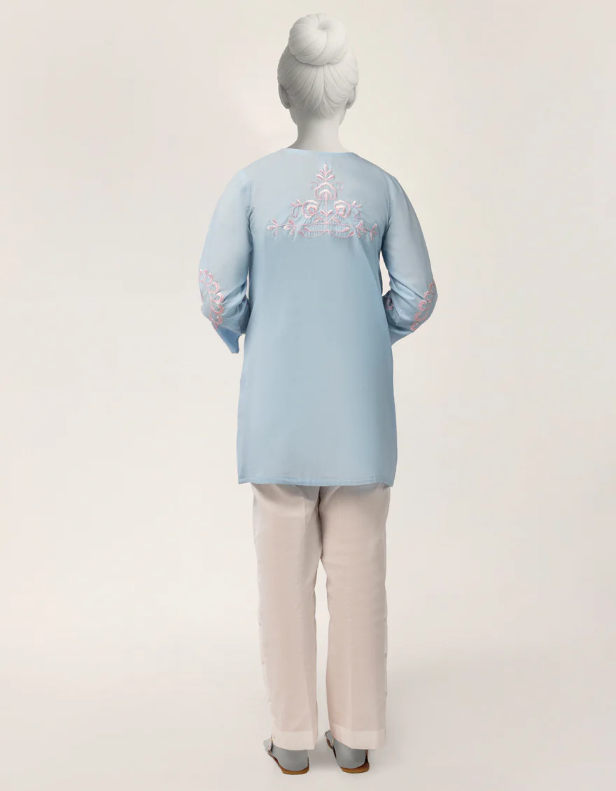 BLUE LAWN KURTI | JYGK-S-JTS-26-4127 FB/BLOSSOM-03 - Image 2