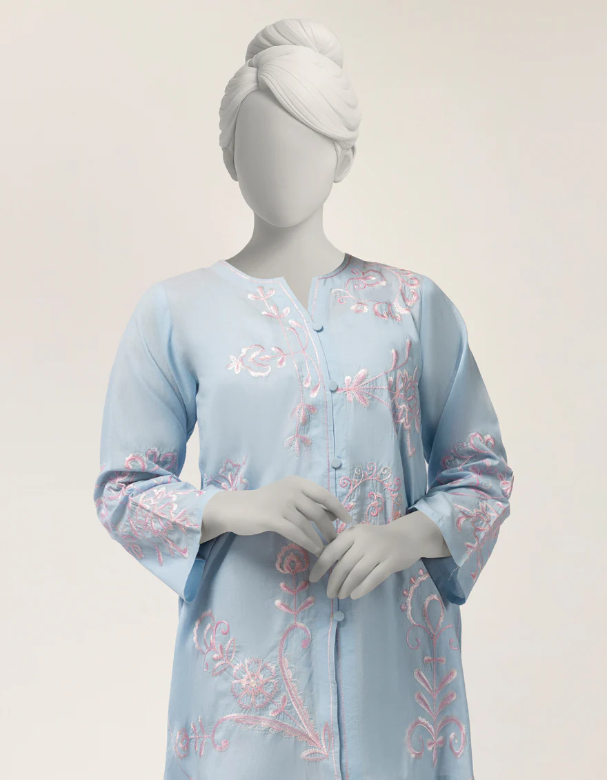 BLUE LAWN KURTI | JYGK-S-JTS-26-4127 FB/BLOSSOM-03 - Image 3