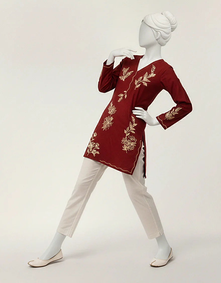 MAROON TEXTURED KURTI | JYGK-S-JTS-26-4141 FB/MINIMAL-1 - Image 2